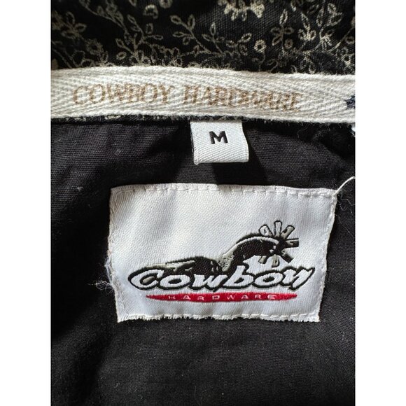 Cowboy Hardware Mens Paisley Long Sleeve Button-Up Shirt M Black White 100% Cott - Picture 6 of 16